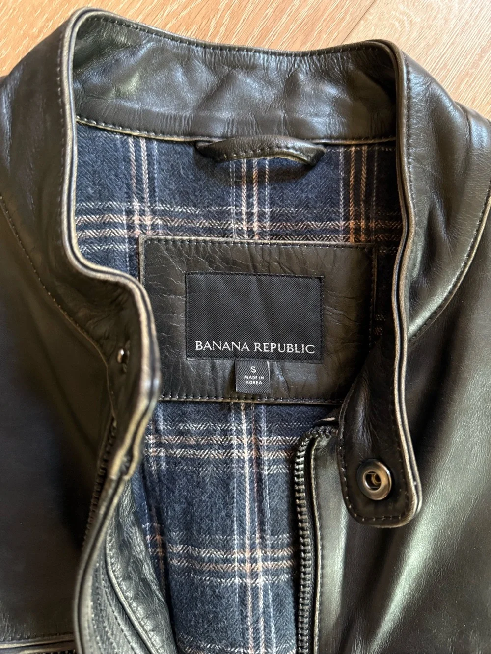 Banana Republic Men's Black Leather Moto Jacket